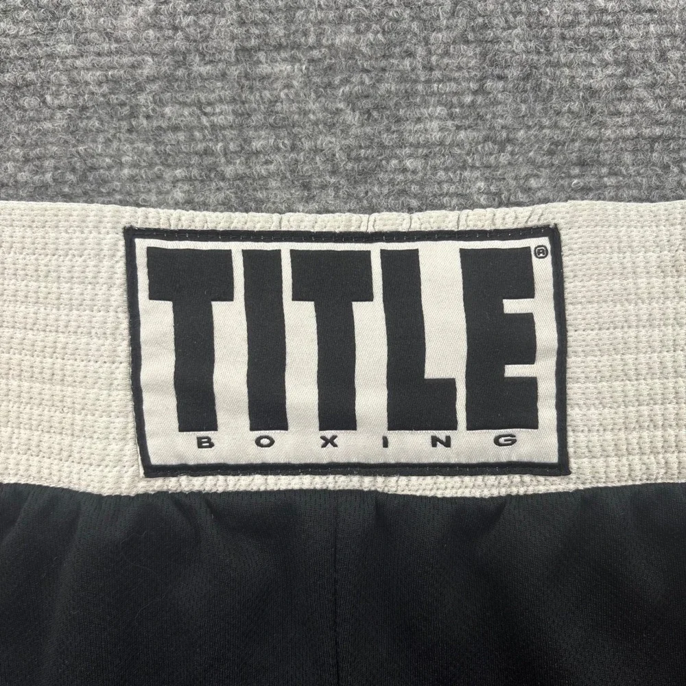 TITLE‎ Boxing Shorts Medium Black White Red Polyester Athletic Mens